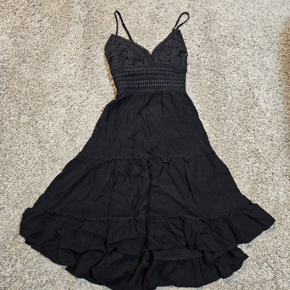 Love Tree Black Lace Trim Dress